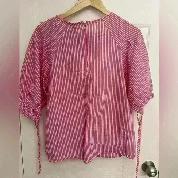 Ava + Viv pink white stripe cotton  top PLUS SIZE size X - Picture 2 of 7